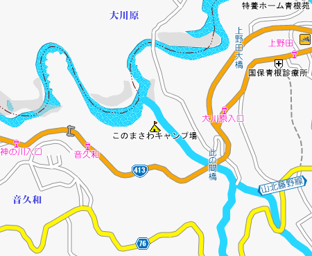 このまさわキャンプ場 神奈川県 オートキャンプ場マップ ソニー損保 Mapple