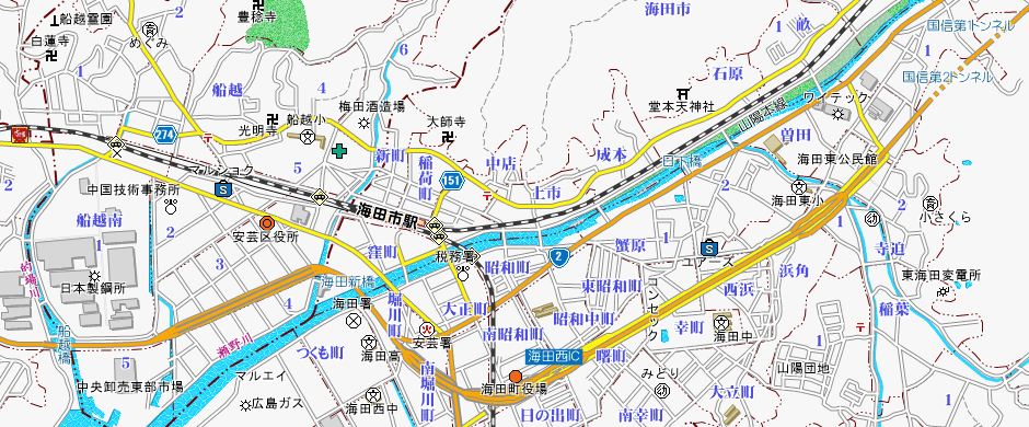 広島県 周辺検索 自転車事故発生箇所マップ
